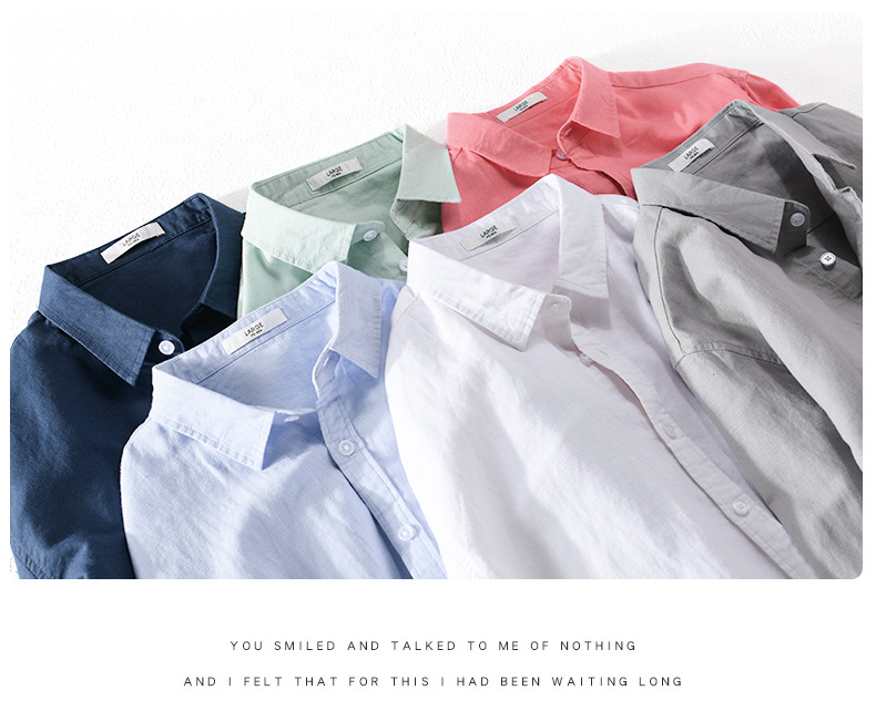 PrimeCart - Men's Cotton-Linen Long Sleeve Shirt
