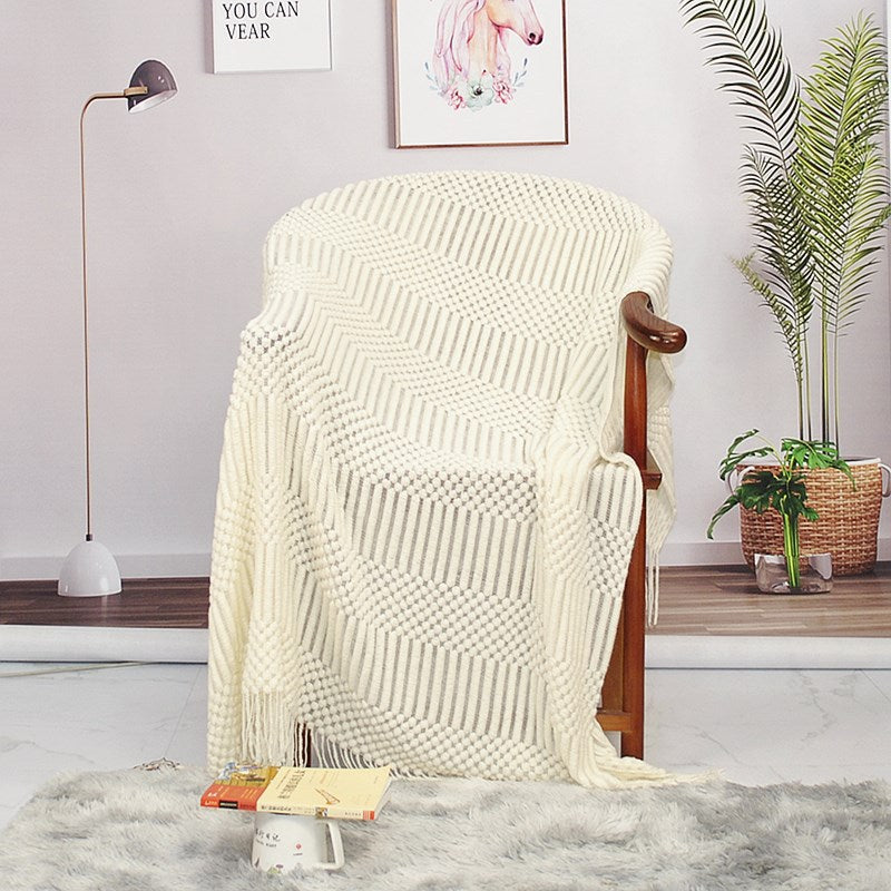PrimeCart - Nordic Knit Blanket for Sofa and Bed Decor