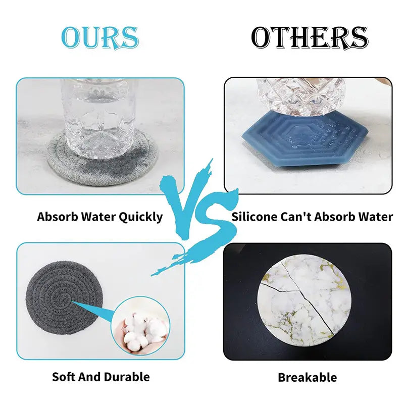 PrimeCart - Handmade Braided Fabric Drink Coaster - Super Absorbent