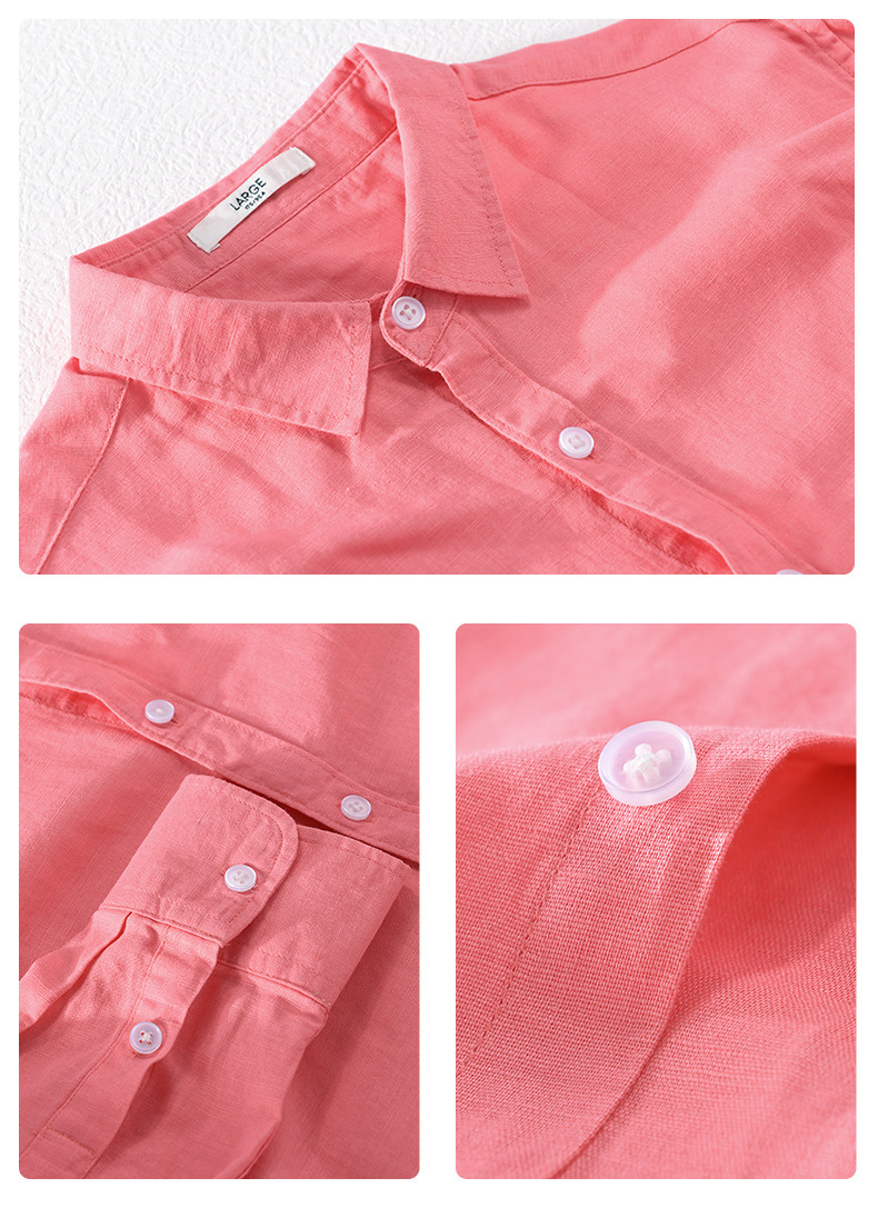 PrimeCart - Men's Cotton-Linen Long Sleeve Shirt