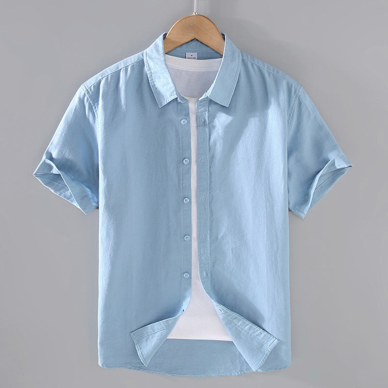PrimeCart - Men's Summer Linen Short Sleeve Shirt - Casual Top