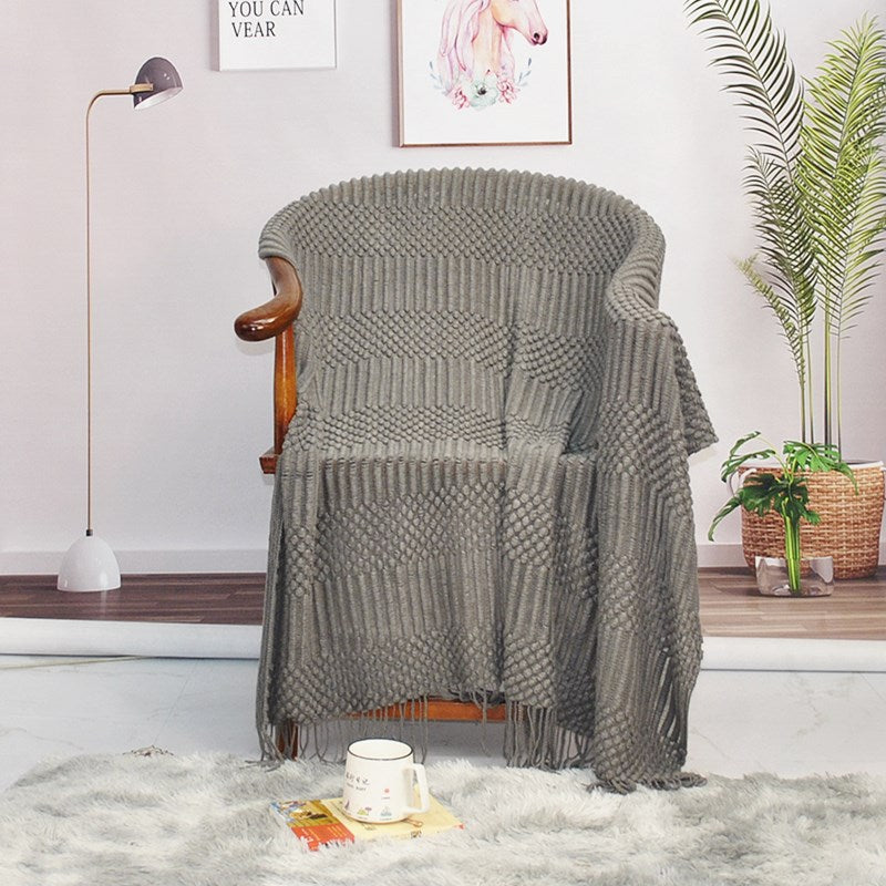 PrimeCart - Nordic Knit Blanket for Sofa and Bed Decor