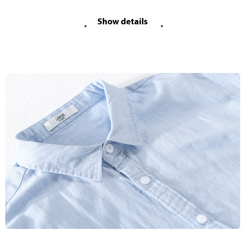 PrimeCart - Men's Cotton-Linen Long Sleeve Shirt