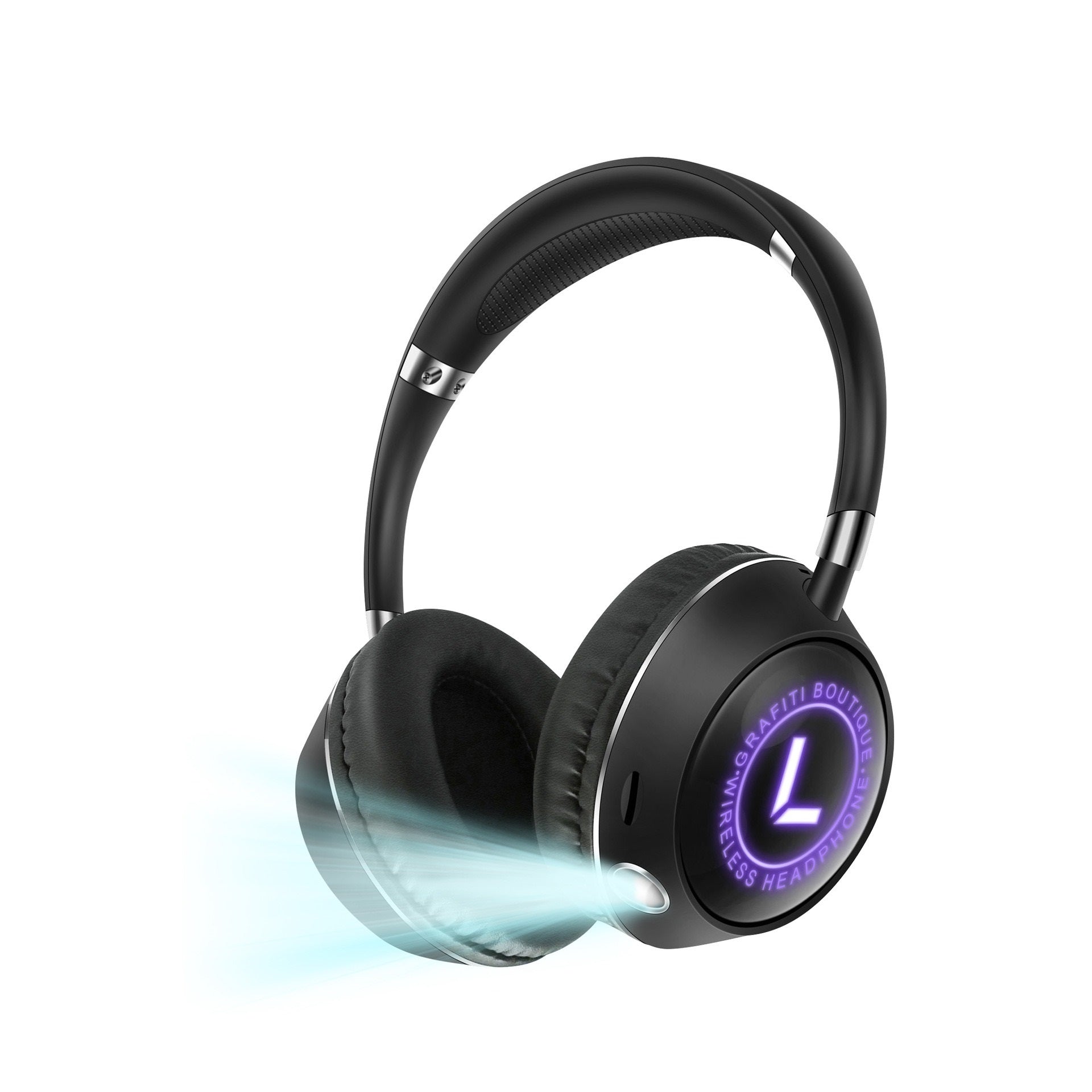 PrimeCart - Wireless Over-Ear Bluetooth Headphones with RGB Lights