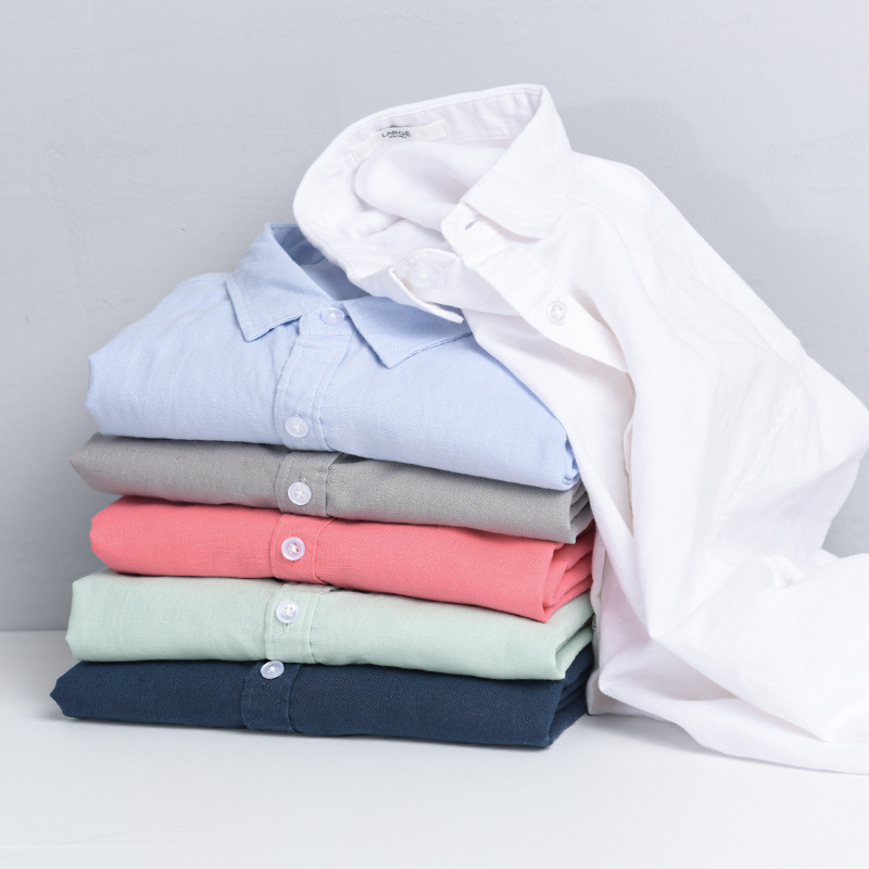 PrimeCart - Men's Cotton-Linen Long Sleeve Shirt
