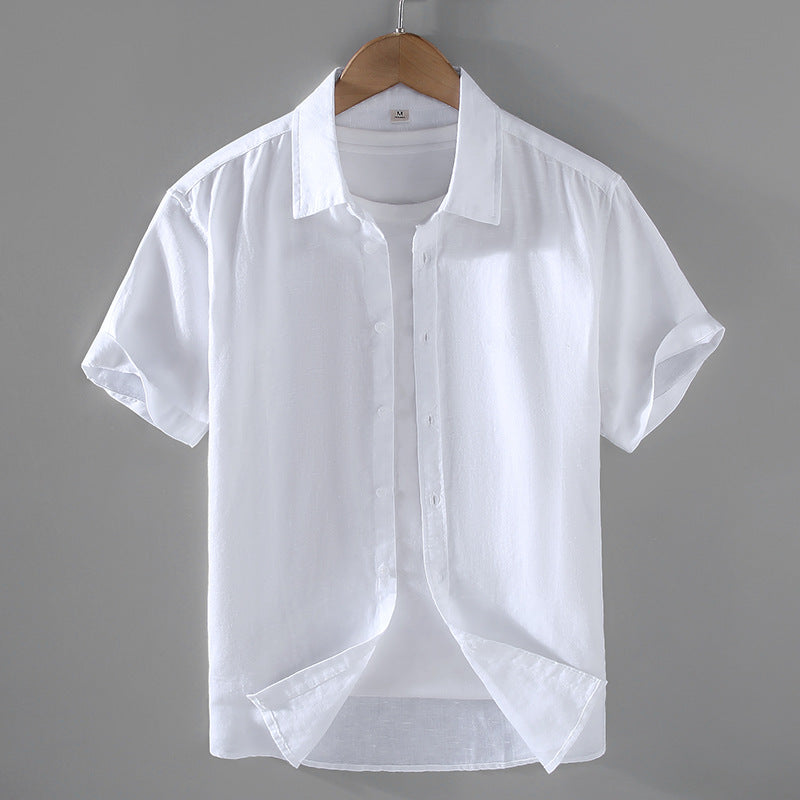 PrimeCart - Men's Summer Linen Short Sleeve Shirt - Casual Top