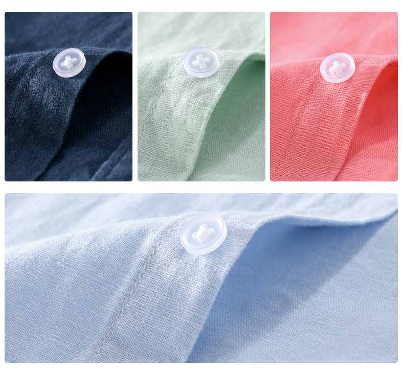 PrimeCart - Men's Cotton-Linen Long Sleeve Shirt