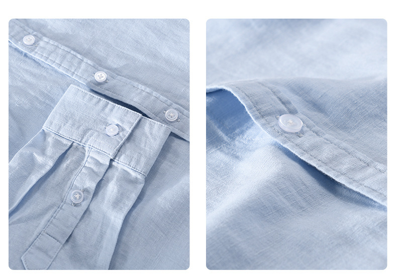 PrimeCart - Men's Cotton-Linen Long Sleeve Shirt