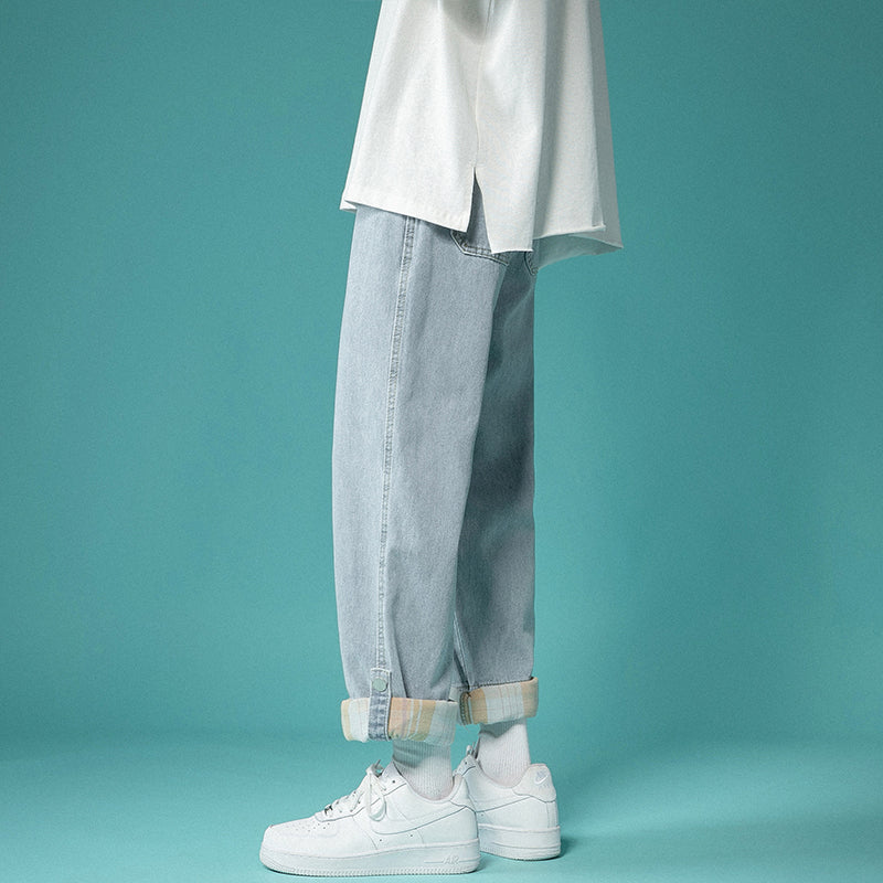 PrimeCart - Men's Korean Nine-Point Loose Trendy Jeans