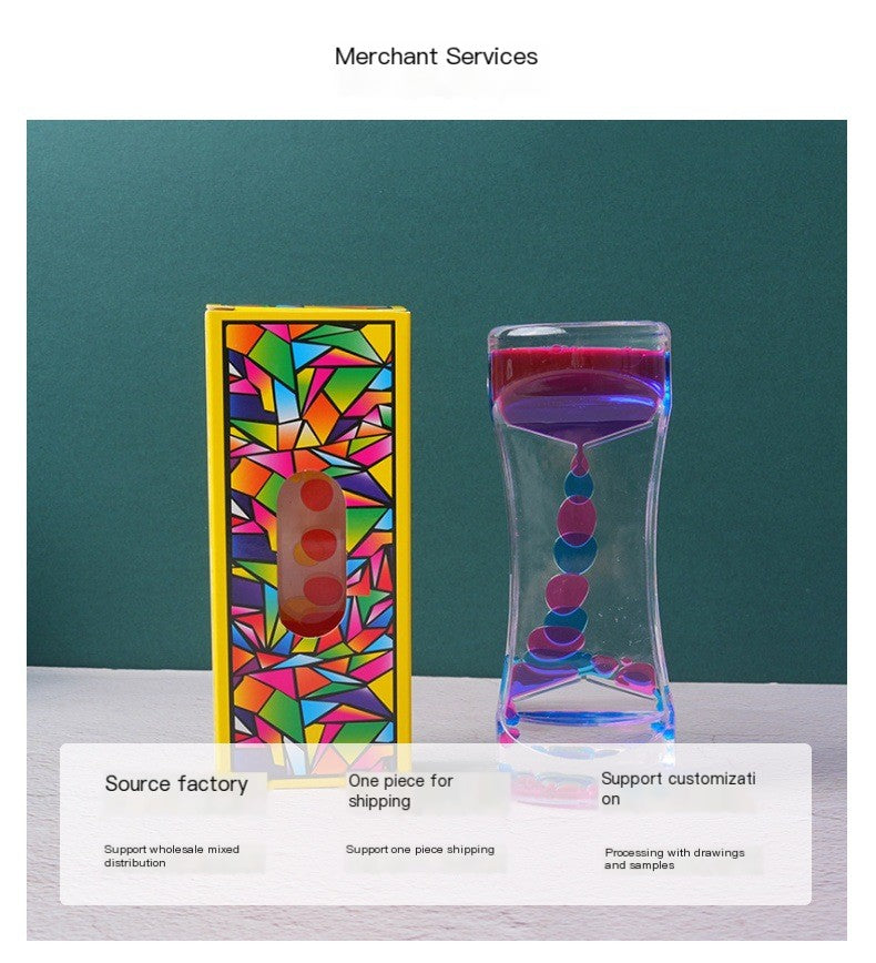 PrimeCart - Dual Color Liquid Acrylic Hourglass Timer Decor