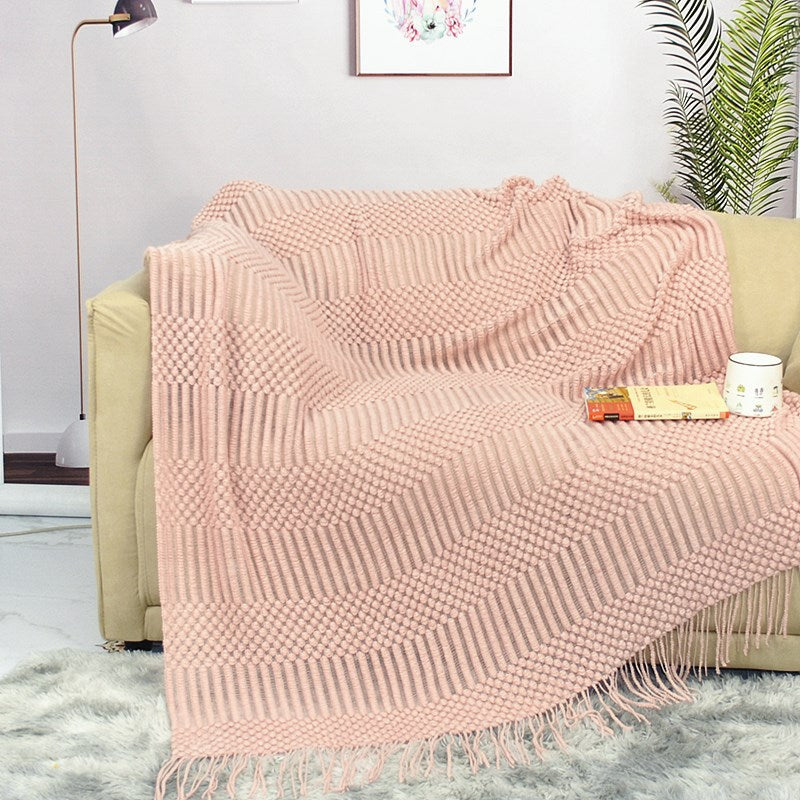 PrimeCart - Nordic Knit Blanket for Sofa and Bed Decor