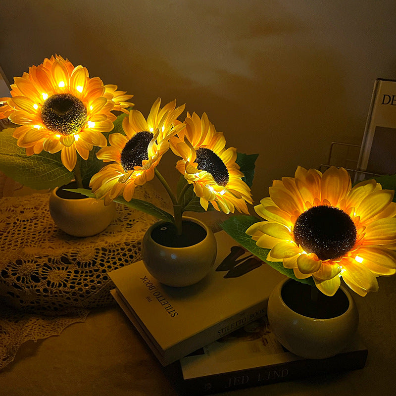 PrimeCart - Touch Rechargeable LED Sunflower Night Light Bouquet