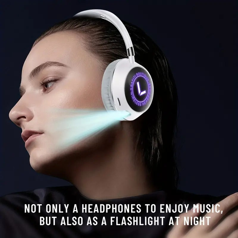 PrimeCart - Wireless Over-Ear Bluetooth Headphones with RGB Lights