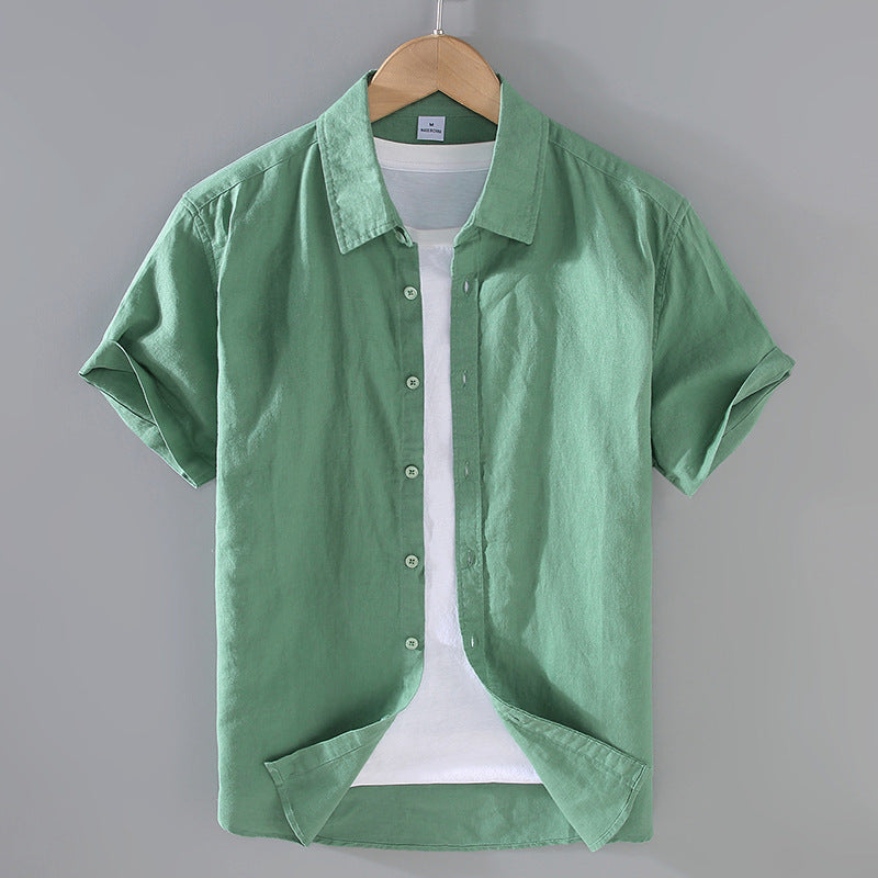 PrimeCart - Men's Summer Linen Short Sleeve Shirt - Casual Top