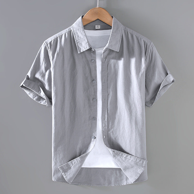 PrimeCart - Men's Summer Linen Short Sleeve Shirt - Casual Top