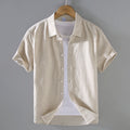 PrimeCart - Men's Summer Linen Short Sleeve Shirt - Casual Top
