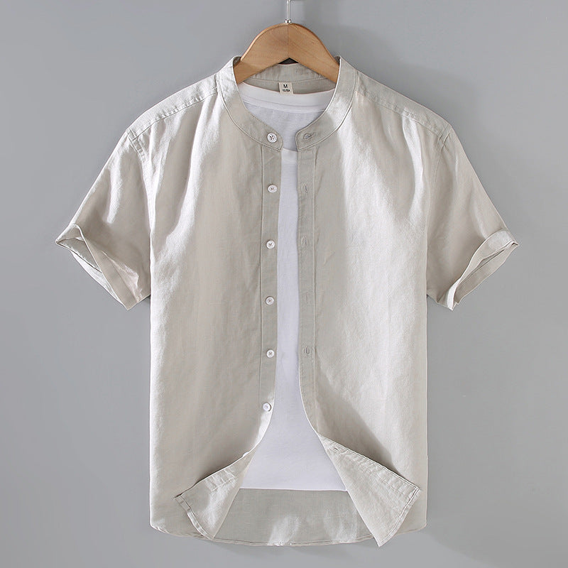PrimeCart - Men's Summer Linen Short Sleeve Shirt - Casual Top