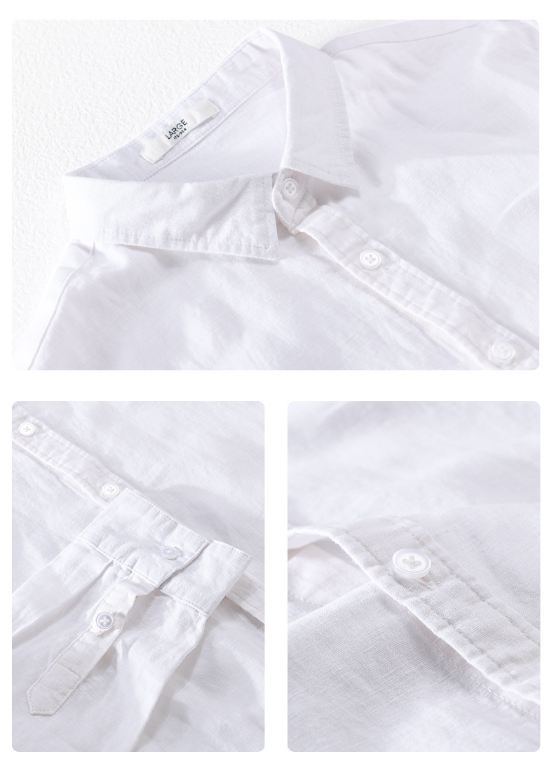 PrimeCart - Men's Cotton-Linen Long Sleeve Shirt
