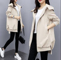 PrimeCart - Casual Hooded Mid-Length Trench Coat