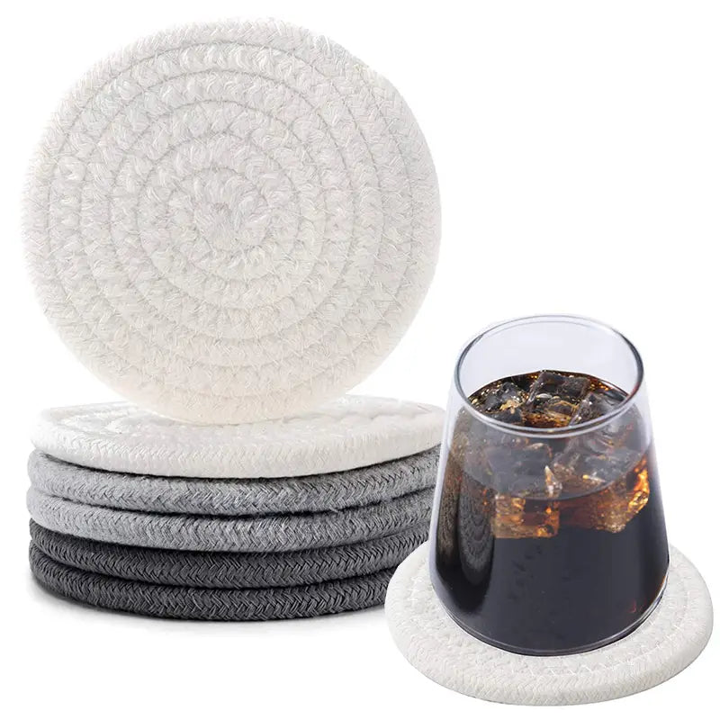 PrimeCart - Handmade Braided Fabric Drink Coaster - Super Absorbent