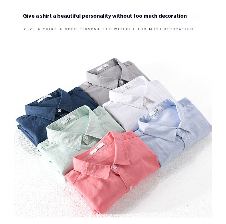 PrimeCart - Men's Cotton-Linen Long Sleeve Shirt
