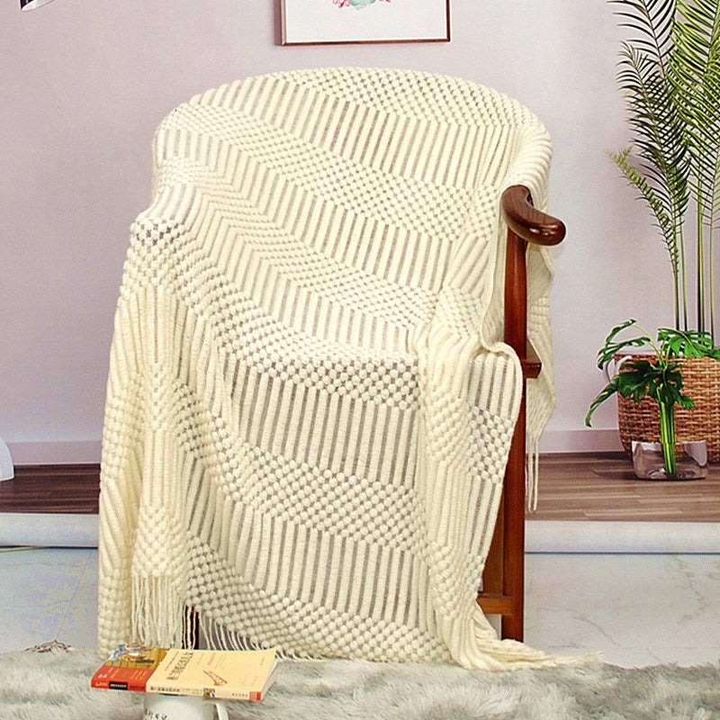 PrimeCart - Nordic Knit Blanket for Sofa and Bed Decor