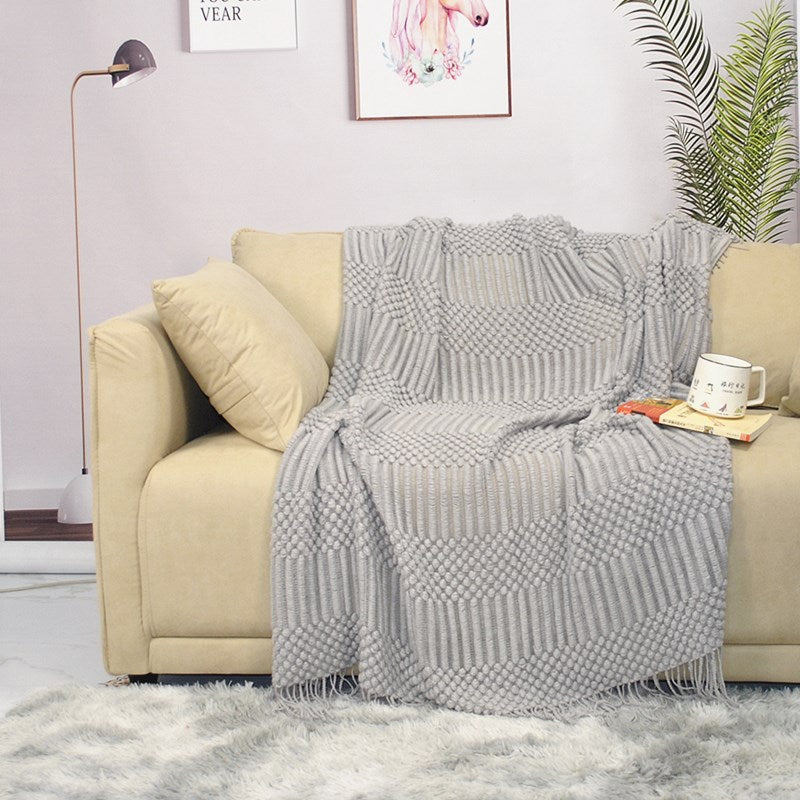 PrimeCart - Nordic Knit Blanket for Sofa and Bed Decor