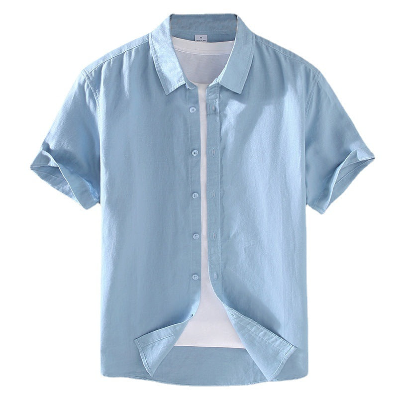 PrimeCart - Men's Summer Linen Short Sleeve Shirt - Casual Top