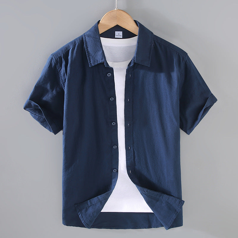 PrimeCart - Men's Summer Linen Short Sleeve Shirt - Casual Top