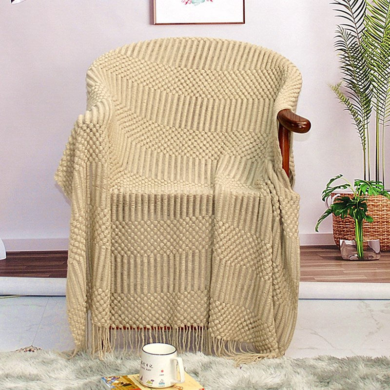 PrimeCart - Nordic Knit Blanket for Sofa and Bed Decor