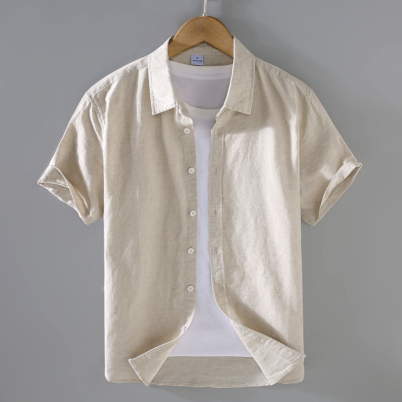 PrimeCart - Men's Summer Linen Short Sleeve Shirt - Casual Top