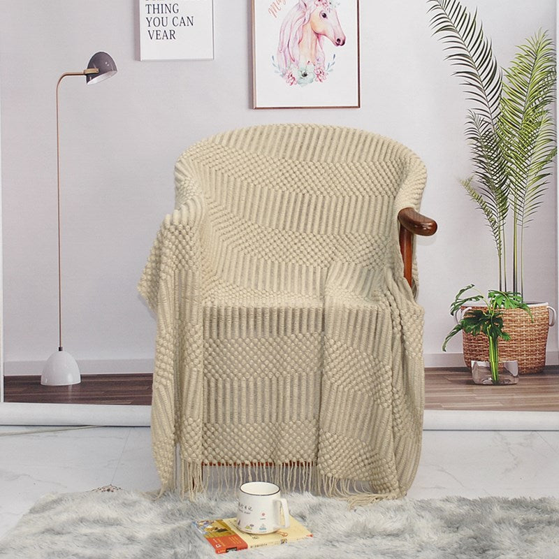 PrimeCart - Nordic Knit Blanket for Sofa and Bed Decor